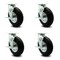 Service Caster 8 Inch Black Pneumatic Wheel Caster Swivel with Brakes 2 with Swivel Locks, 4PK SCC-100S280-PNB-TLB-BSL-2-TLB-2 - alternate 1